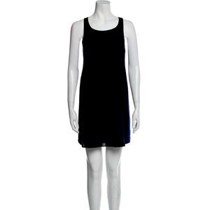 𝅺alice + Olivia Navy Silk Tank Shift Mini Slip On Over Dress
